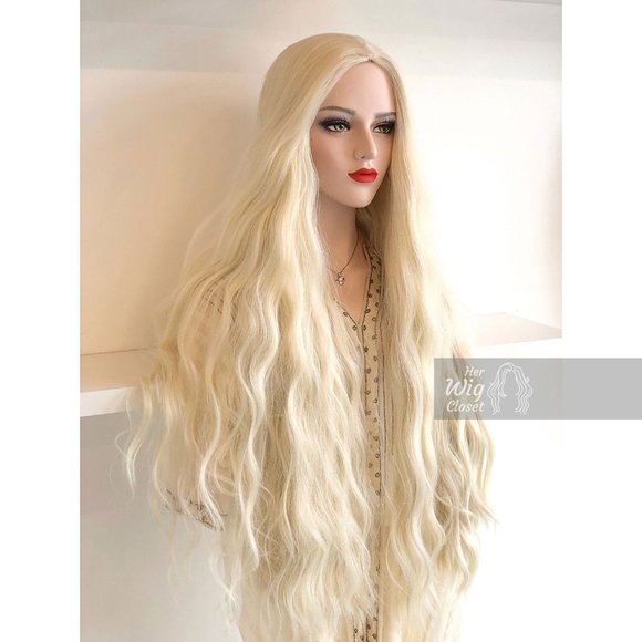 32“ Wavy Icy Blonde Synthetic Wig | Daenerys - Picture 6 of 15